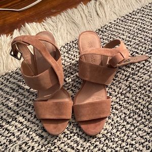 Rose suede Madewell heels - Size 9